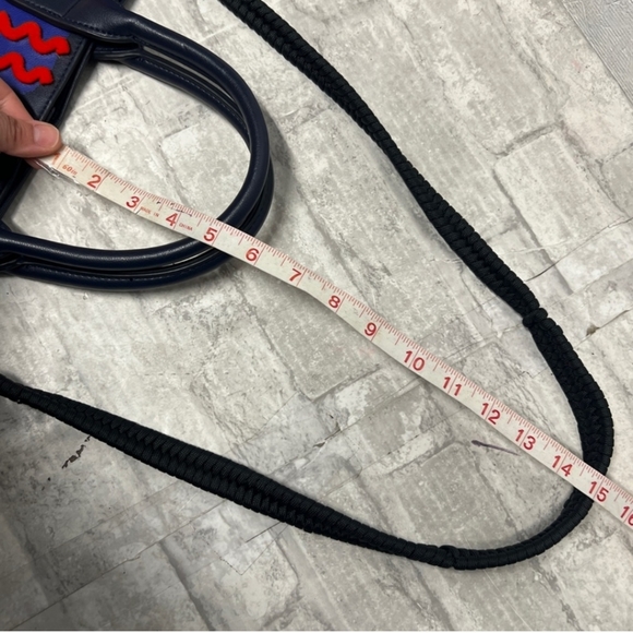 Desigual navy color block multicolor 3D pattern design tote crossbody bag - Picture 4 of 12